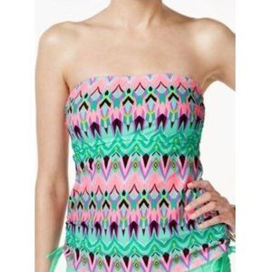 Hula Honey 2 Piece Kaleidoscope Print Side Tie Bandeau Tankini Swimsuit …